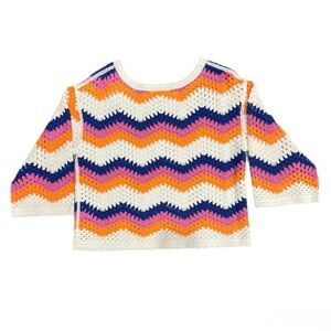 ❤️ Philosophy Colorful Crochet Knit Sweater Top XL